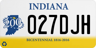 IN license plate 027DJH