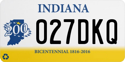 IN license plate 027DKQ