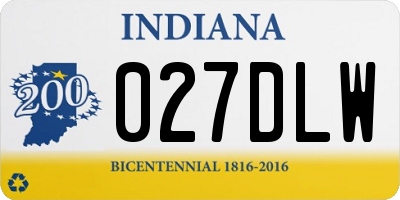 IN license plate 027DLW