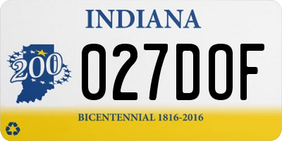 IN license plate 027DOF
