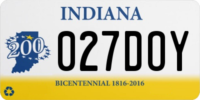 IN license plate 027DOY