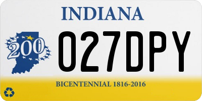 IN license plate 027DPY