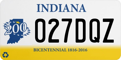 IN license plate 027DQZ