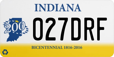IN license plate 027DRF