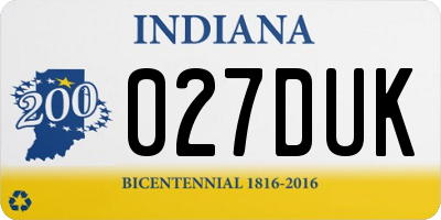 IN license plate 027DUK