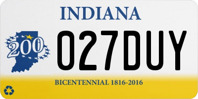 IN license plate 027DUY