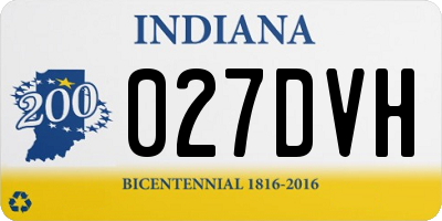 IN license plate 027DVH