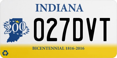 IN license plate 027DVT