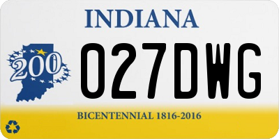 IN license plate 027DWG