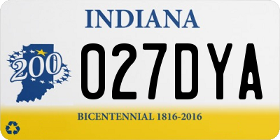 IN license plate 027DYA