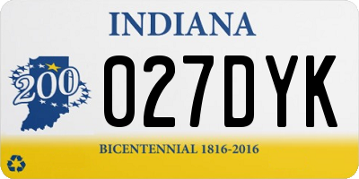 IN license plate 027DYK