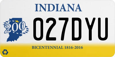 IN license plate 027DYU