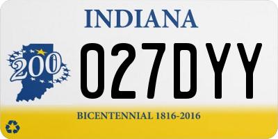 IN license plate 027DYY