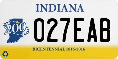 IN license plate 027EAB