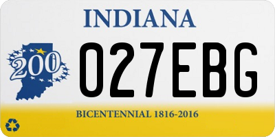 IN license plate 027EBG