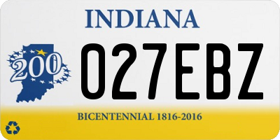 IN license plate 027EBZ