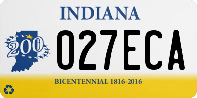 IN license plate 027ECA