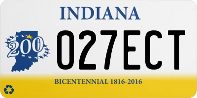 IN license plate 027ECT