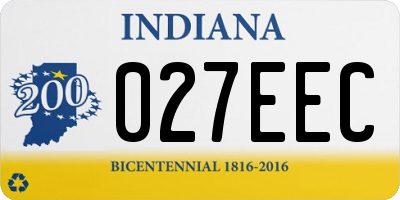 IN license plate 027EEC