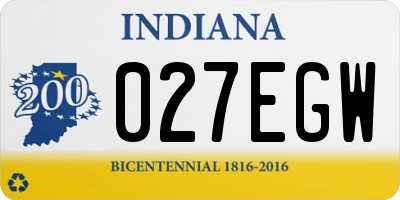 IN license plate 027EGW