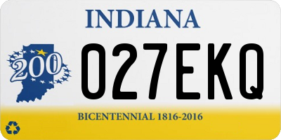 IN license plate 027EKQ