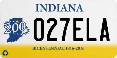 IN license plate 027ELA