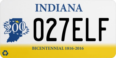 IN license plate 027ELF