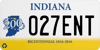 IN license plate 027ENT