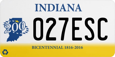 IN license plate 027ESC