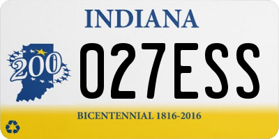 IN license plate 027ESS
