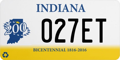 IN license plate 027ET