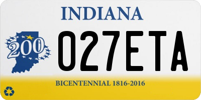 IN license plate 027ETA
