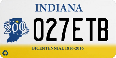 IN license plate 027ETB