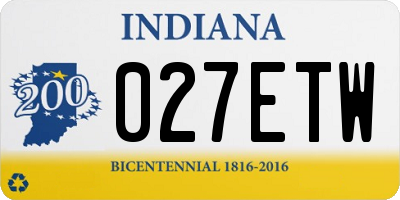 IN license plate 027ETW