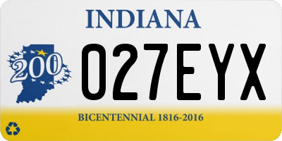 IN license plate 027EYX