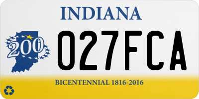 IN license plate 027FCA