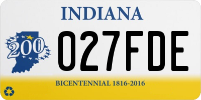 IN license plate 027FDE