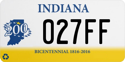 IN license plate 027FF