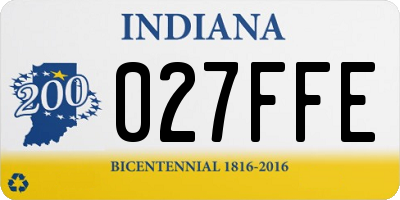 IN license plate 027FFE