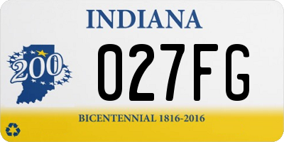 IN license plate 027FG