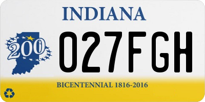 IN license plate 027FGH