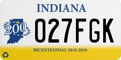 IN license plate 027FGK