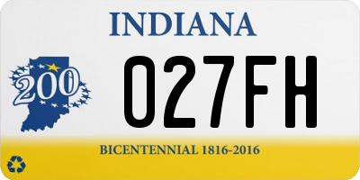 IN license plate 027FH