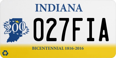 IN license plate 027FIA