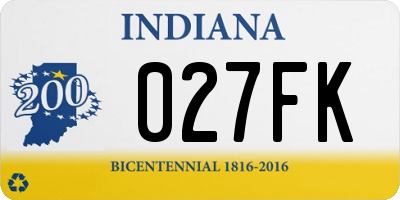 IN license plate 027FK