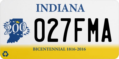 IN license plate 027FMA