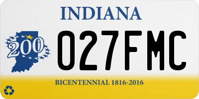 IN license plate 027FMC