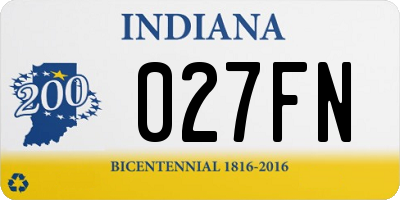 IN license plate 027FN