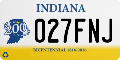 IN license plate 027FNJ