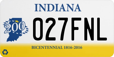 IN license plate 027FNL